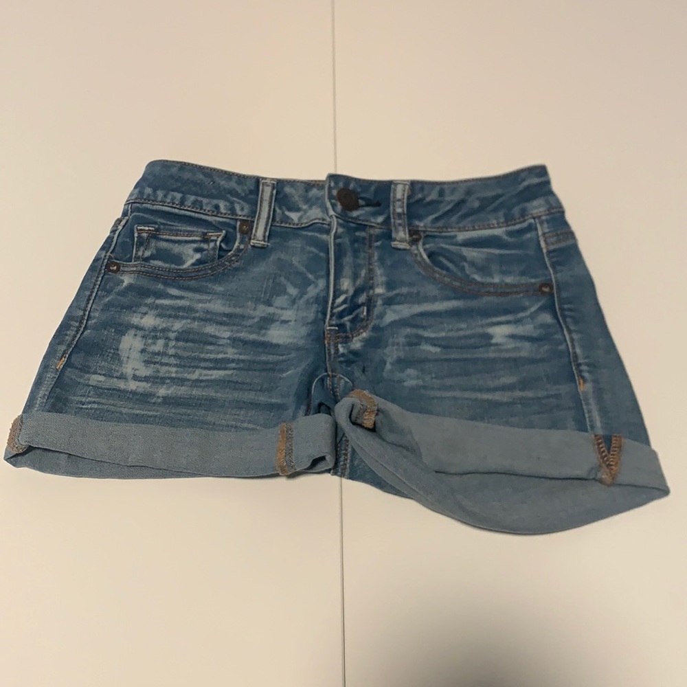 American Eagle Denim Midi Shorts 0